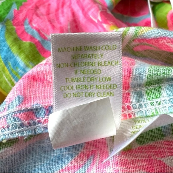 Lilly Pulitzer XS The Beach Pant - 100% Linen - Vibrant Floral Print - Picture 11 of 12